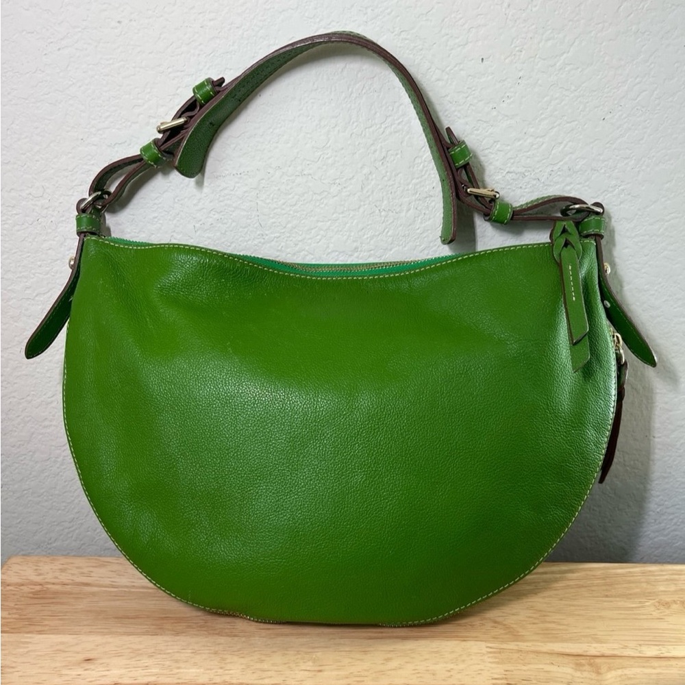 Vintage Dooney & Bourke Signature Luna Green Satchel Handbag - Picture 3 of 12